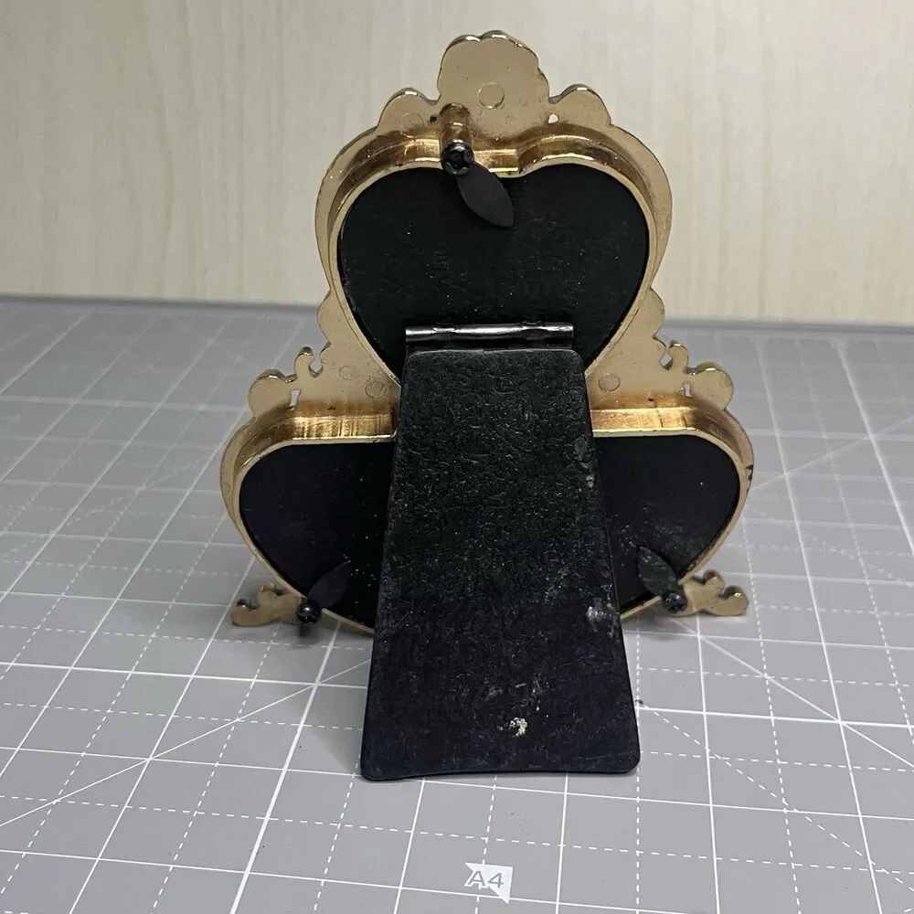 Sienna Gold Brass Tone Three Heart Rose Mini Frame Matson Ornate Valentine’s Day